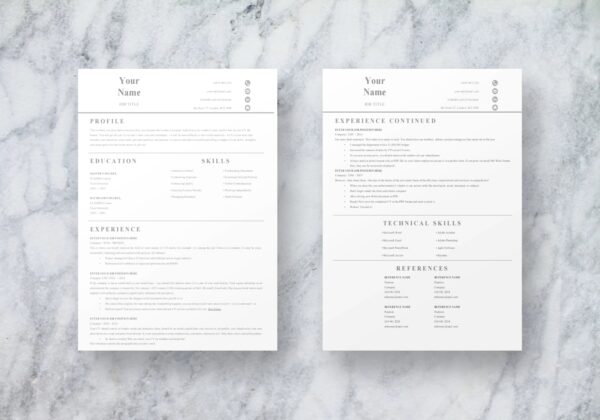 Basic 2 Page CV, Resume Template
